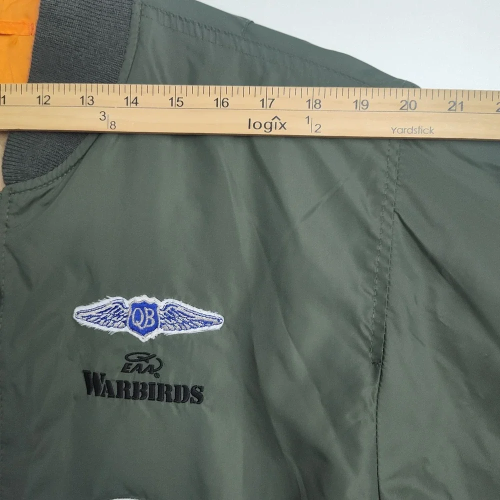 Rothco EAA Warbirds Flyer's Jacket Men's Intermediate Size 2XL Green Zip Patches